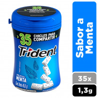 CHICLE SABOR MENTA BOTELLA 45.5 GR 35 UN