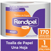 TOALLA PAPEL JUMBO HOJA SIMPLE ROLLO 170 MT