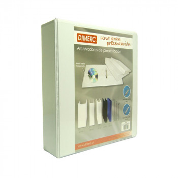 ARCHIVADOR CATALOGO A4 3 AROS 1.0 BLANCO 220 HOJAS