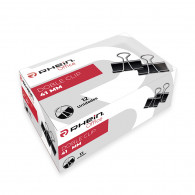 DOBLE CLIP 41 MM NEGRO METALICO 12 UNIDADES