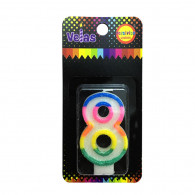 VELA NUMERAL GLITTER Nº 8 x 1 UN