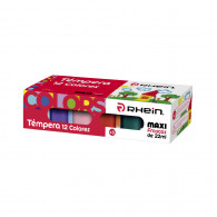 TEMPERA FORMATO XL 22 ML 12 COLORES LAVABLE