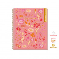 CUADERNO 1/2 OFICIO PUNTOS 5MM SUPERCLASS 3 MATERIAS FLOWERS 120 HOJAS (DISEÑOS SURTIDOS)