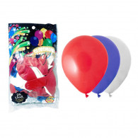 GLOBO 09 STANDARD 3 COLORES BLANCO ROJO AZUL X 25