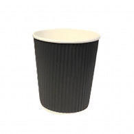 VASOS POLIPAPEL PROTECTOR CORRUGADO COLOR NEGRO BEBIDAS CALIENTES 8 OZ 25 UN