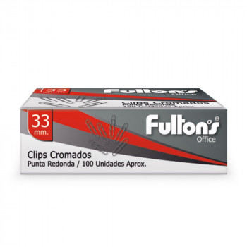 CLIPS FULTONS Nº1 REDONDO 100 UNIDADES 33 MM