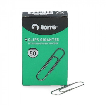 CLIPS METALICO N50 REDONDO 50 MM GIGANTE RANURADO 50 UN