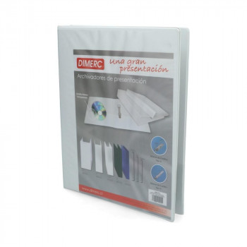 ARCHIVADOR CATALOGO A4 3 AROS 1.0 BLANCO 220 HOJAS