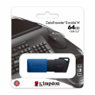 PENDRIVE RETRACTIL 64GB USB 3.2 NEGRO/AZUL DTXM/64GB