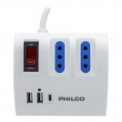ALARGADOR ELECTRICO 3 POSICIONES +2 USB +1 USB-C 1,5 MTS BLANCO SWITCH