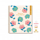 CUADERNO 1/2 OFICIO PUNTOS 5MM SUPERCLASS 3 MATERIAS FLOWERS 120 HOJAS (DISEÑOS SURTIDOS)