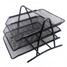 BANDEJA ESCRITORIO  MALLA METALICA TRIPLE NEGRA