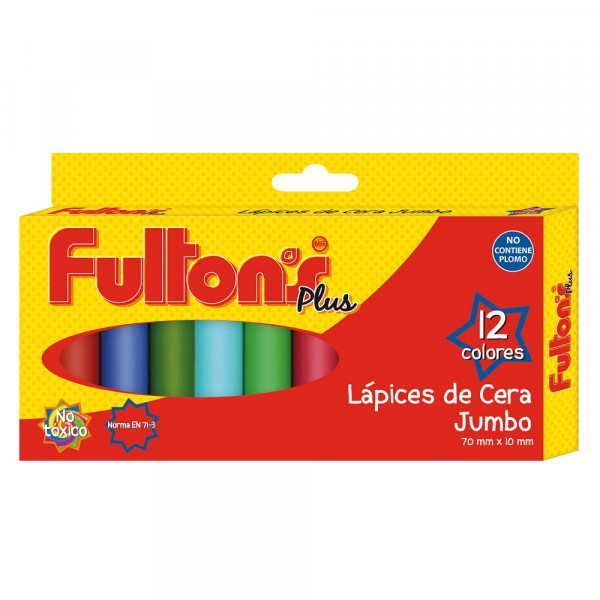 LAPIZ CERA CORTO JUMBO 12 COLORES