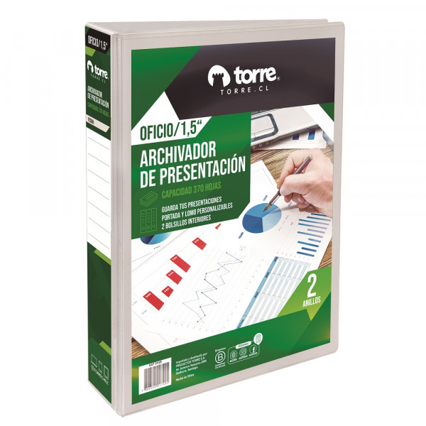 ARCHIVADOR CATALOGO OFICIO 2A 1 1/2 BLANCO