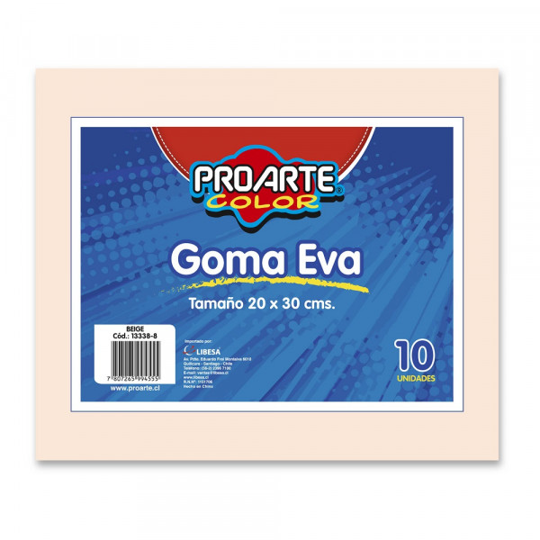 GOMA EVA BEIGE 20 X 30 CM 10 HOJAS