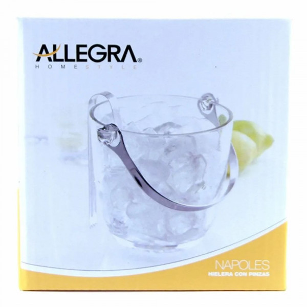HIELERA VIDRIO CON PINZAS NAPOLES