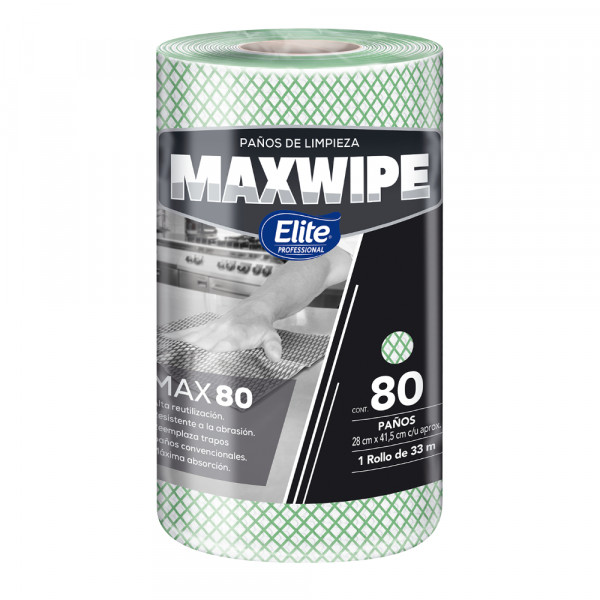 PAÑO LIMPIEZA MAX80 VERDE ROLLO 80 UN