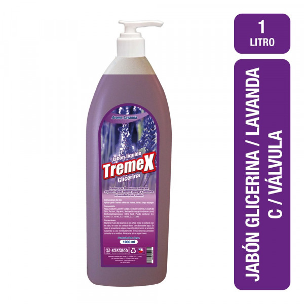 JABON LIQUIDO CON VALVULA LAVANDA 1 LT