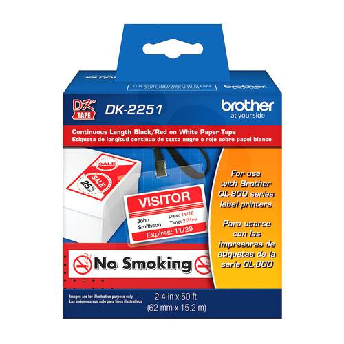 CINTA DK-2251 NEGRO Y ROJO S/BLANCO