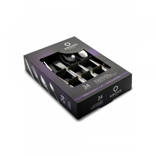 SET CUBIERTOS INOXIDABLE PERLADO 24 PIEZAS