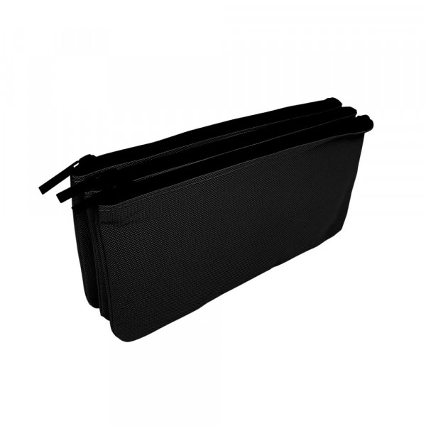 ESTUCHE LISO 3 CIERRES NEGRO 21.5X11.5X3