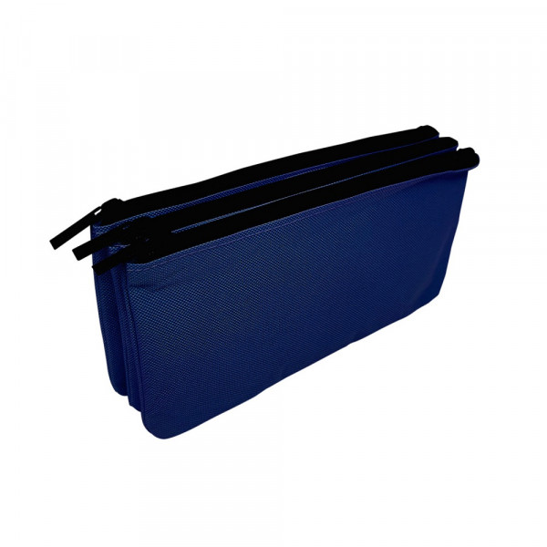 ESTUCHE LISO 3 CIERRES AZUL 21.5X11.5X3
