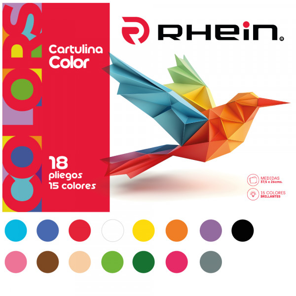 CARPETA CON PAPEL CARTULINA 18 PLIEGOS 15 COLORES 