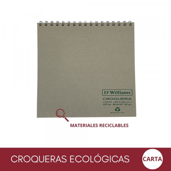 CROQUERA ECOLOGICA CARTA 100 HOJAS