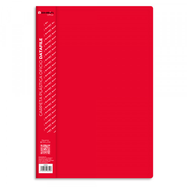 CARPETA PLASTICA CON GUSANO OFICIO ROJA DATAFILE