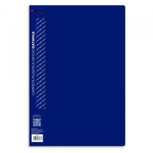 CARPETA PLASTICA CON GUSANO OFICIO AZUL DATAFILE
