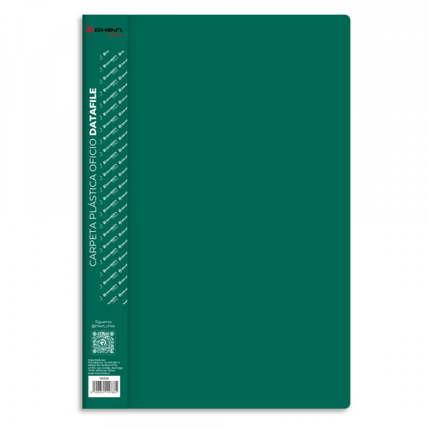 CARPETA PLASTICA CON GUSANO OFICIO VERDE DATAFILE