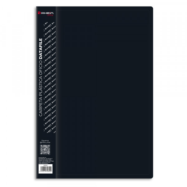 CARPETA PLASTICA CON GUSANO OFICIO NEGRA DATAFILE