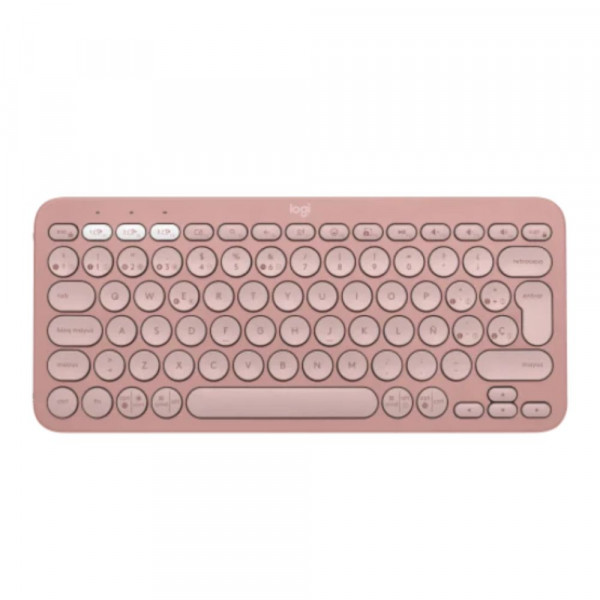 TECLADO INALAMBRICO BLUETOOTH PEBBLE 2 K380 ROSADO