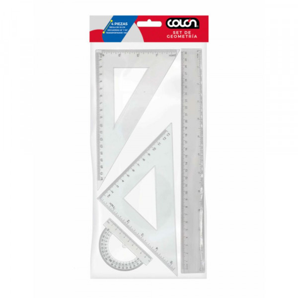 SET DE GEOMETRIA 30 CM 4 PIEZAS
