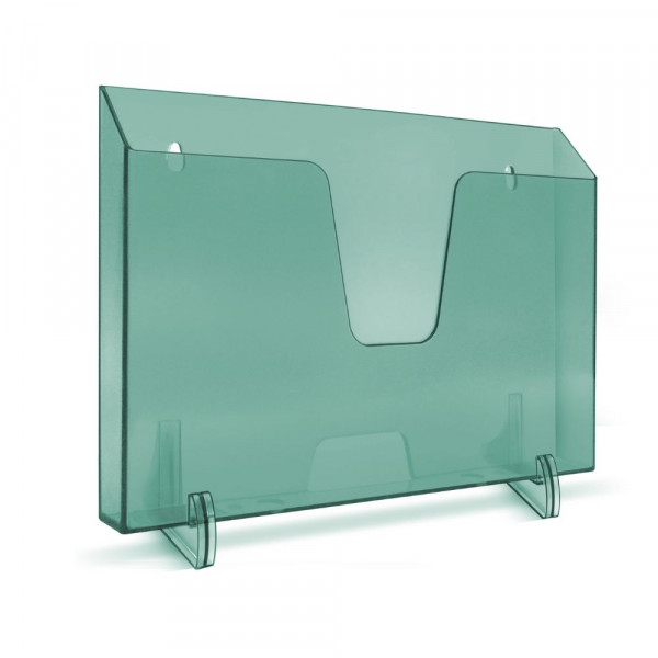 EXPOSITOR HORIZONTAL PARED O ESCRITORIO VERDE CLEAR ACRILICO