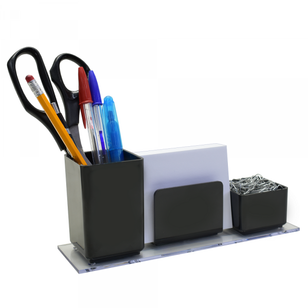 PORTA LAPIZ-CLIPS Y TACO PAPEL NEGRO