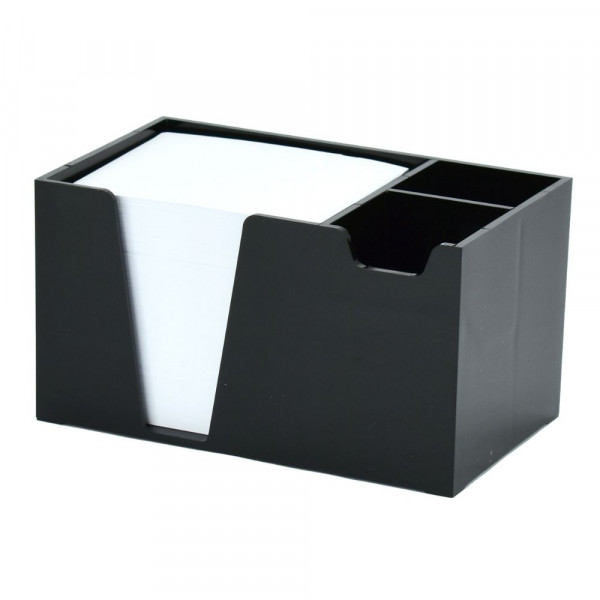 ORGANIZADOR ESCRITORIO CLIPS Y TACO DE PAPEL ACRILICO NEGRO