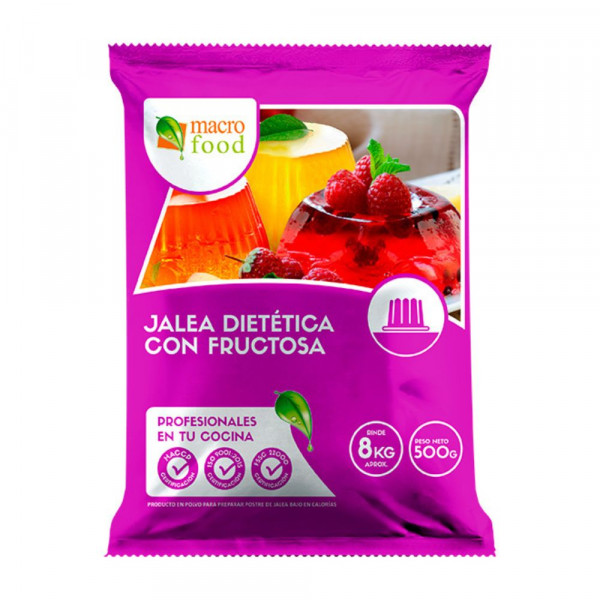 JALEA EN POLVO DIETETICA CON FRUCTOSA FRAMBUESA BOLSA 500 GR