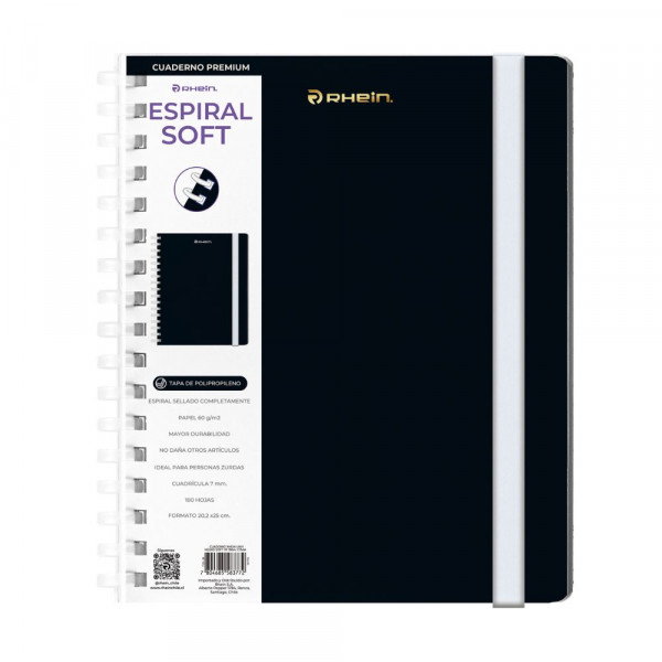 CUADERNO UNIVERSITARIO NEGRO SOFT PP 100 HOJAS