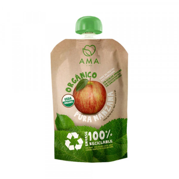 COMPOTA PURE ORGANICO MANZANA 90 GR