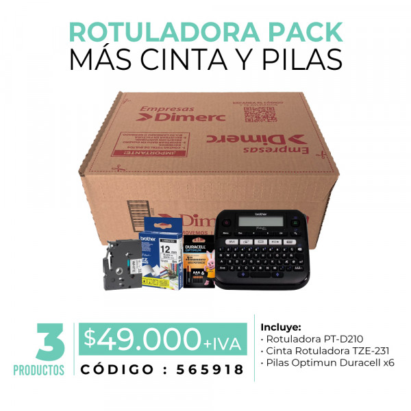 ROTULADORA PACK MAS CINTA Y PILAS