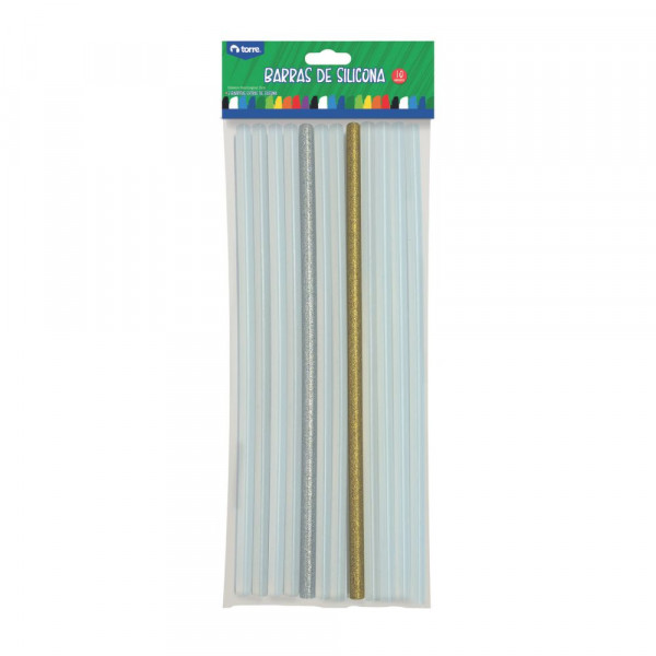 SILICONA EN BARRA 11 MM 10 UN + 2 GLITTER