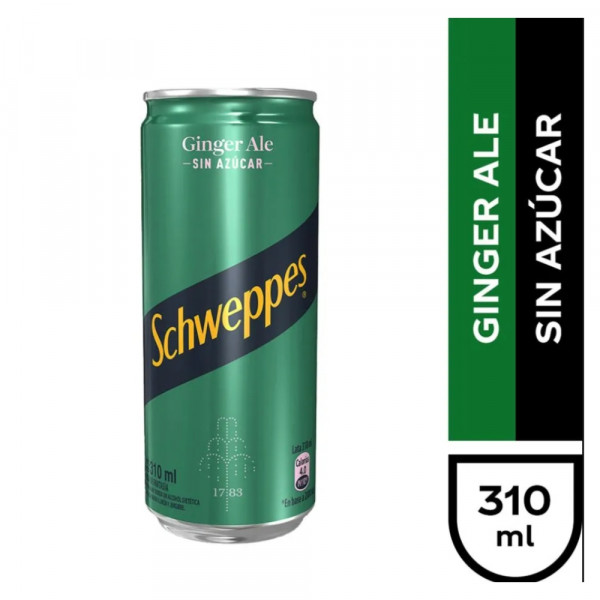 BEBIDA SCHWEPPES GINGER ALE SIN AZUCAR 310 ML