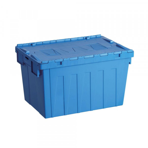 CAJA PLASTICA BISAGRA LOGISTICA AZUL 62 L