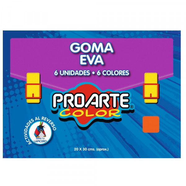 ESTUCHE DE GOMA EVA COLOR 20X30 6 PLIEGOS