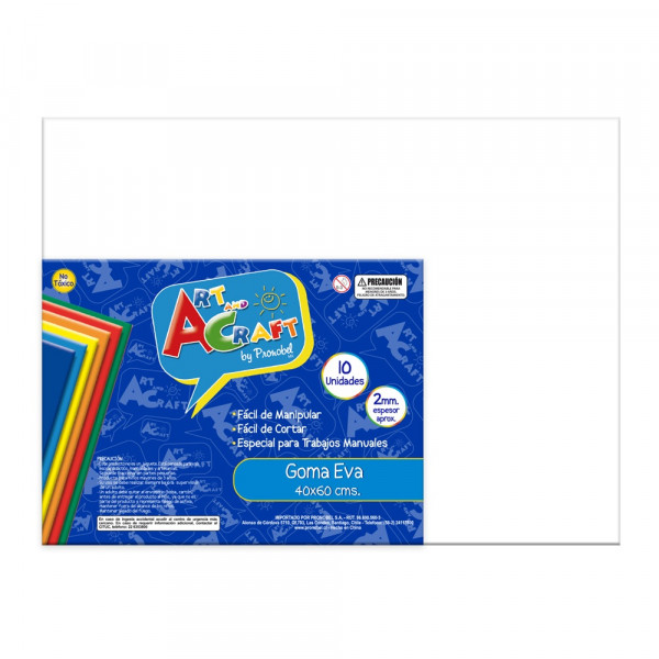 GOMA EVA BLANCO 40 X 60 CM 10 HOJAS