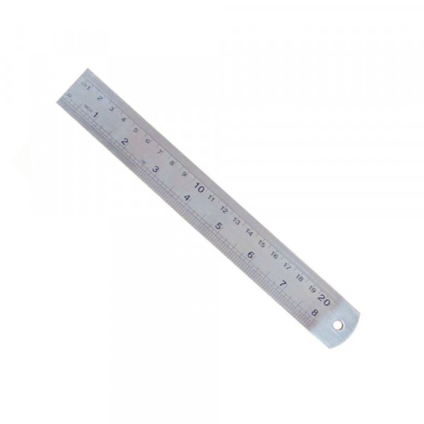 REGLA METALICA FUNDA ROJA 20 CM