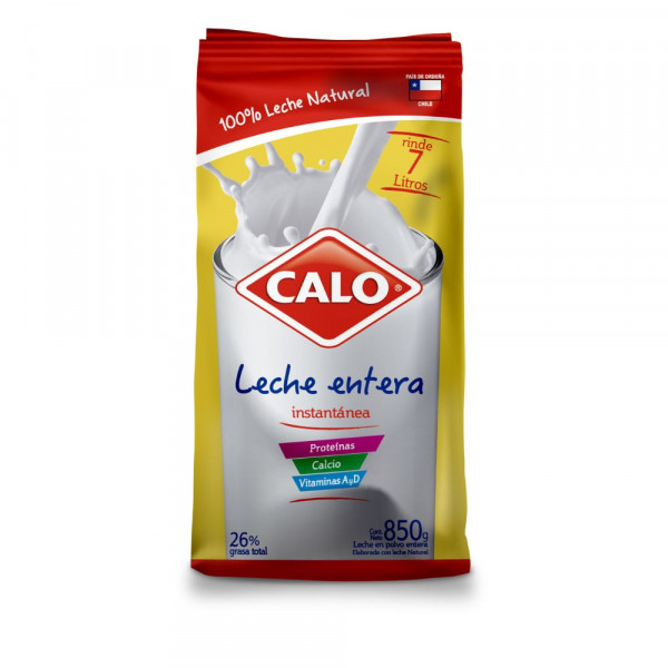 LECHE EN POLVO ENTERA  26 %  BOLSA 850 GR