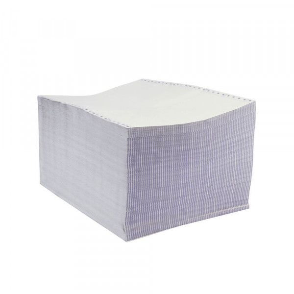 PC1379 - Caja de 1500 hojas de papel continuo autocopiativo blanco de 56-57  gramos 11 x 25 cm. 2 tantos. - Papel Continuo 2 Tantos