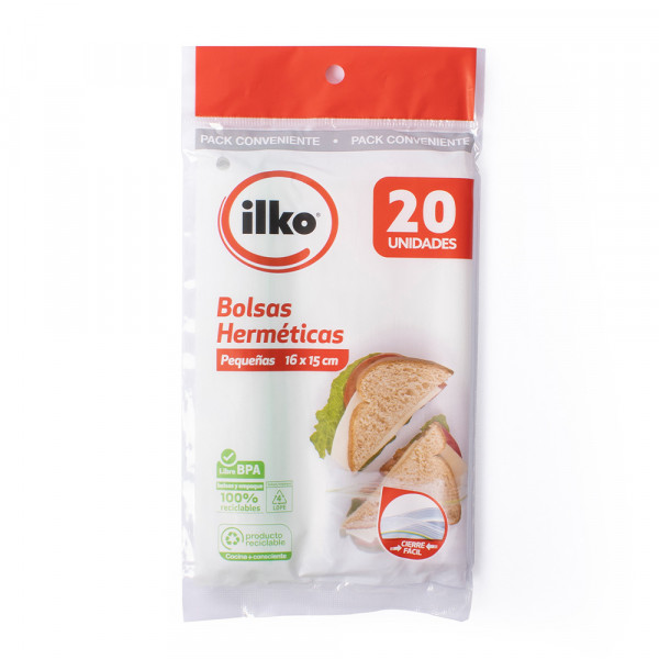 BOLSA HERMETICA SANDWICH 20 UN 16 X 15 CM